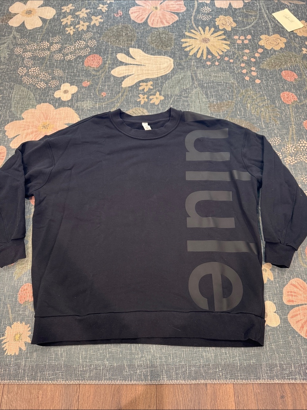 Lululemon Black on Black Spellout Sweatshirt Sz 16